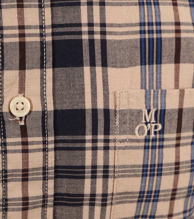 Marc O'Polo Overhemd Lange Mouw Overhemd Ruiten Beige - Foto 3