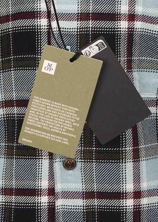 Marc O'Polo Geruite overhemd met lange mouwen regular Blauw Heren - Foto 2