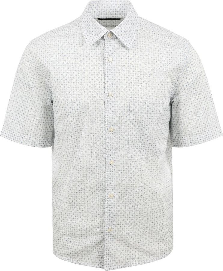 Marc O'Polo Overhemd Lange Mouw Overhemd Short Sleeves Print Wit