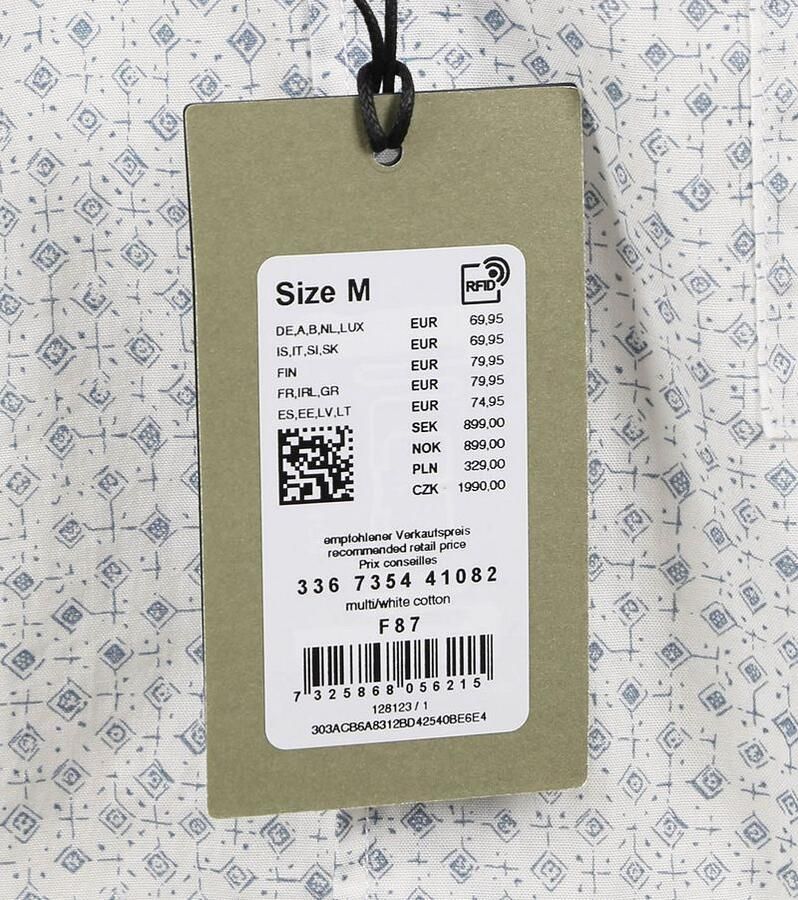 Marc O'Polo Overhemd Lange Mouw Overhemd Short Sleeves Print Wit - Foto 4