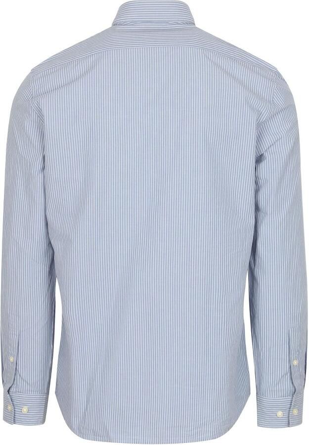 Marc O'Polo Overhemd Lange Mouw Overhemd Streep Lichtblauw