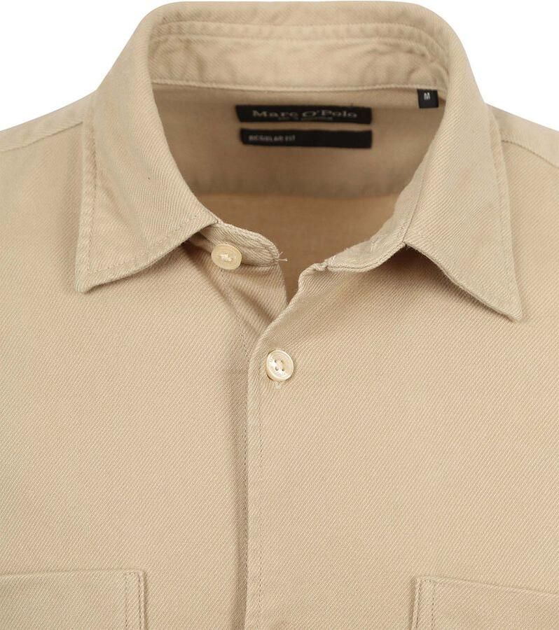 Marc O'Polo Overhemd Lange Mouw Overhemd Twill Flanel Beige