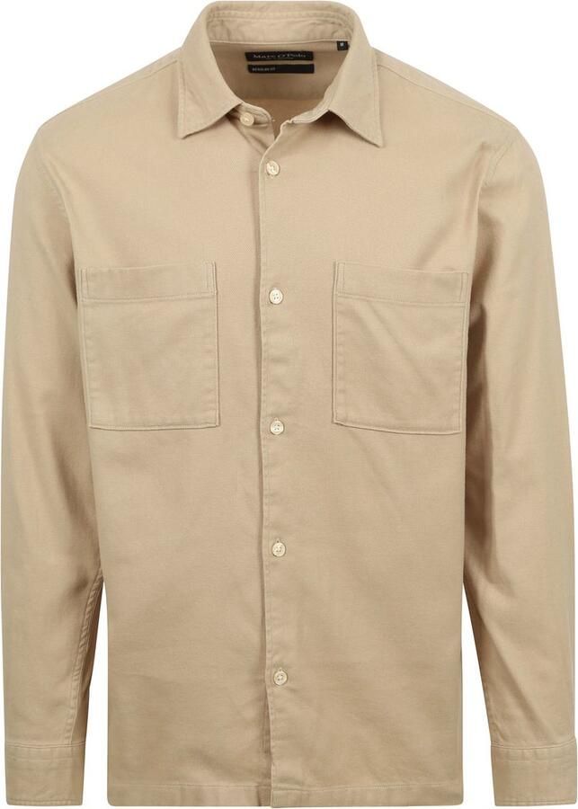 Marc O'Polo Overhemd Lange Mouw Overhemd Twill Flanel Beige