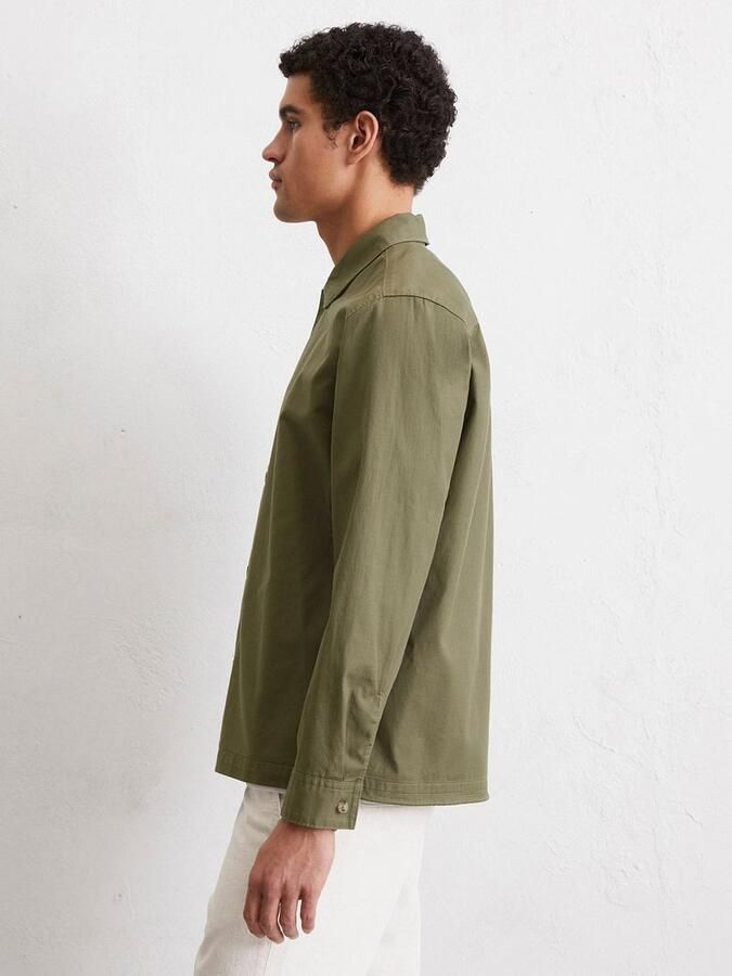 Marc O'Polo Loose fit overshirt van een mix van katoen en linnen - Foto 3