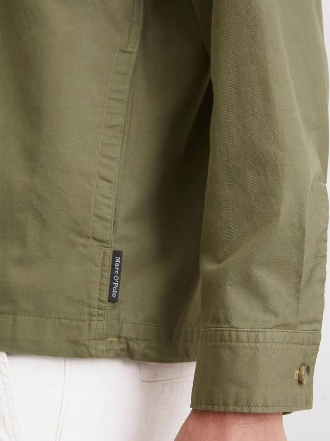 Marc O'Polo Loose fit overshirt van een mix van katoen en linnen - Foto 5