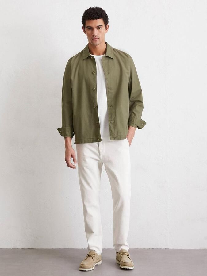 Marc O'Polo Loose fit overshirt van een mix van katoen en linnen - Foto 2