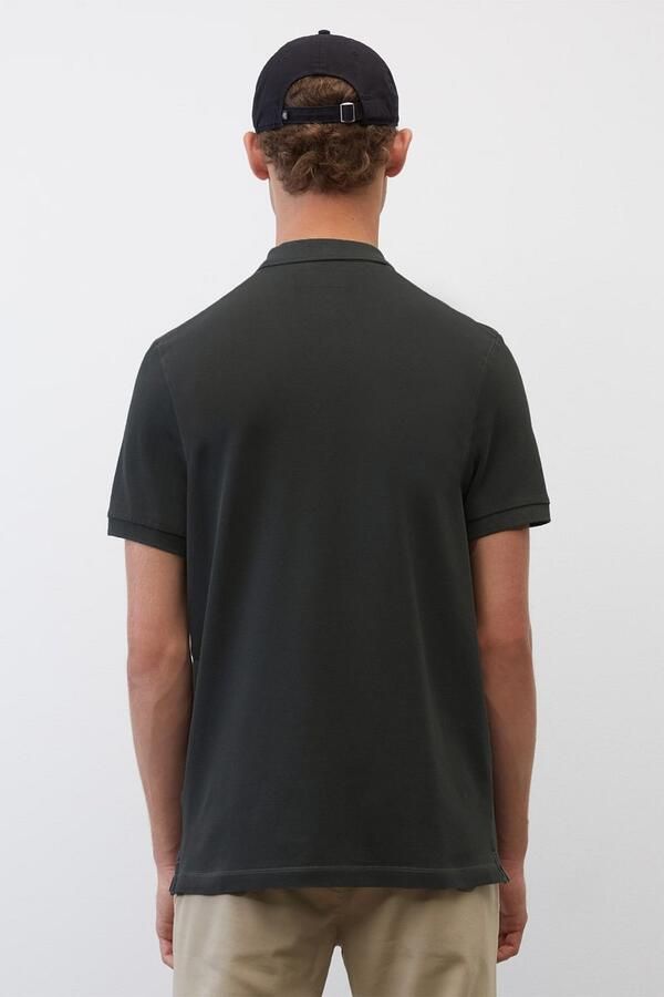 Marc O'Polo Short sleeve polo shirt in piqué fabric Grijs Heren - Foto 5
