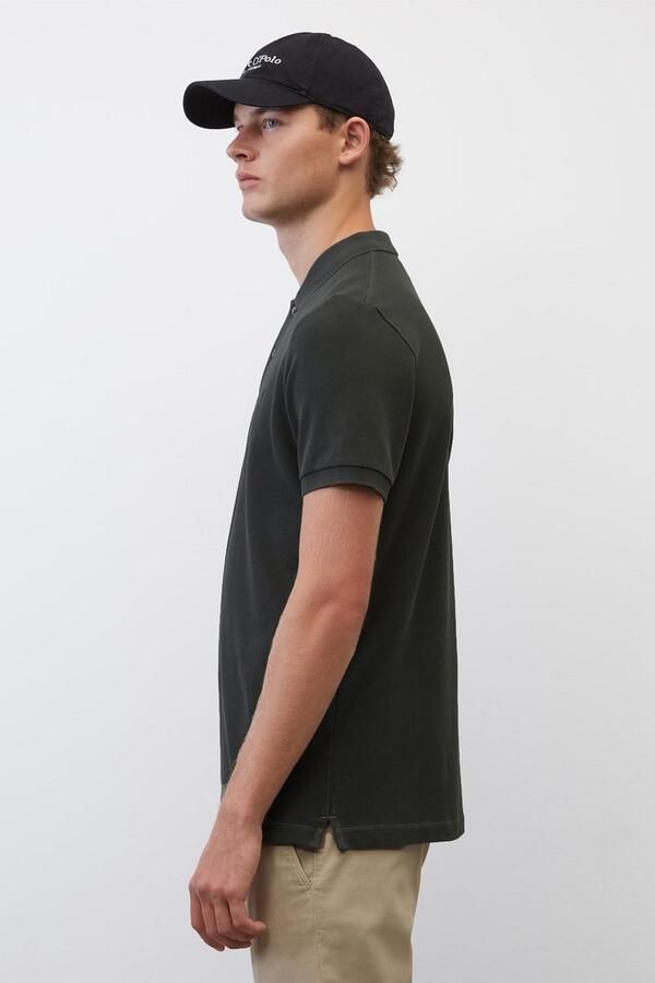 Marc O'Polo Short sleeve polo shirt in piqué fabric Grijs Heren