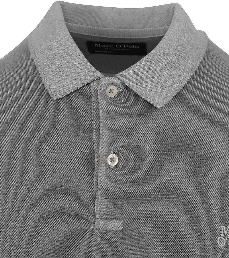 Marc O'Polo Short sleeve polo shirt in piqué fabric Grijs Heren - Foto 2