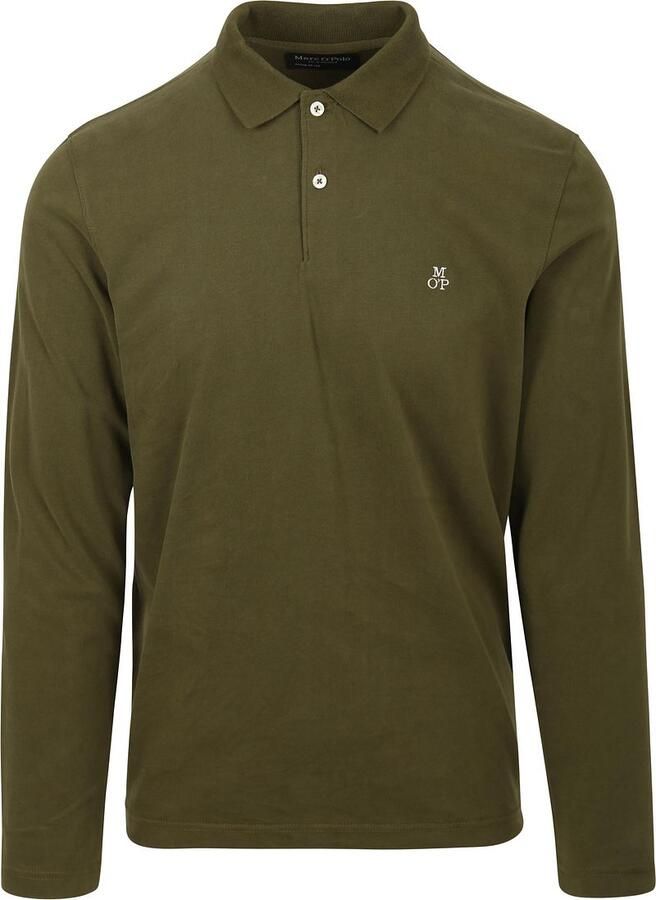 Marc O'Polo shirt met lange mouwen regular Green Beige Blue Heren - Foto 2