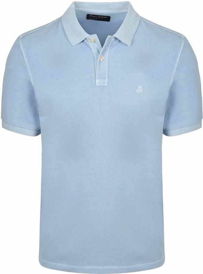 Marc O'Polo Shirt Korte Mouw Poloshirt Piqué Dusted Blauw