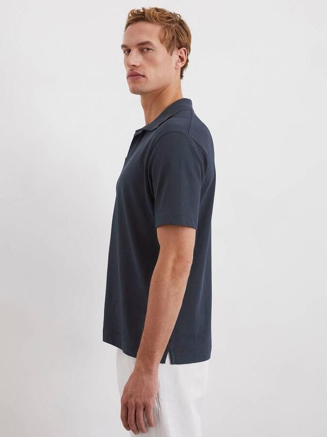 Marc O'Polo Regular fit poloshirt van een mix van katoen en linnen - Foto 3