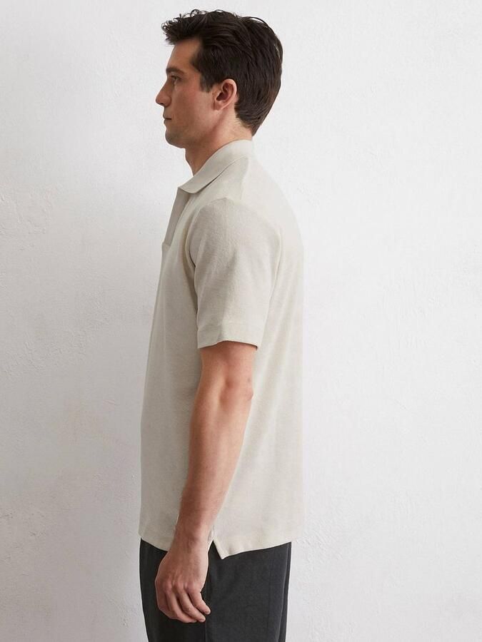 Marc O'Polo Shirt Korte Mouw Poloshirt Riva Terry Cloth Ecru - Foto 3