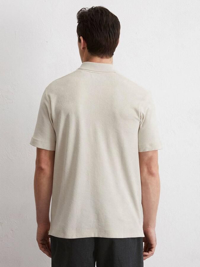Marc O'Polo Shirt Korte Mouw Poloshirt Riva Terry Cloth Ecru - Foto 4
