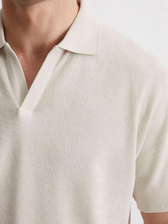 Marc O'Polo Shirt Korte Mouw Poloshirt Riva Terry Cloth Ecru - Foto 5