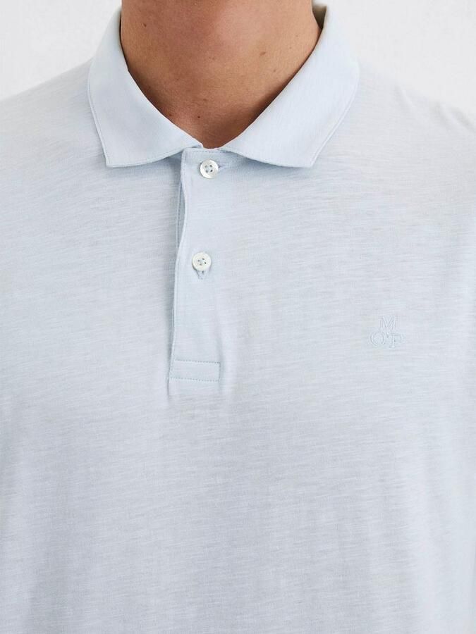 Marc O'Polo T-shirt Poloshirt Slubs Starlight Blauw - Foto 4