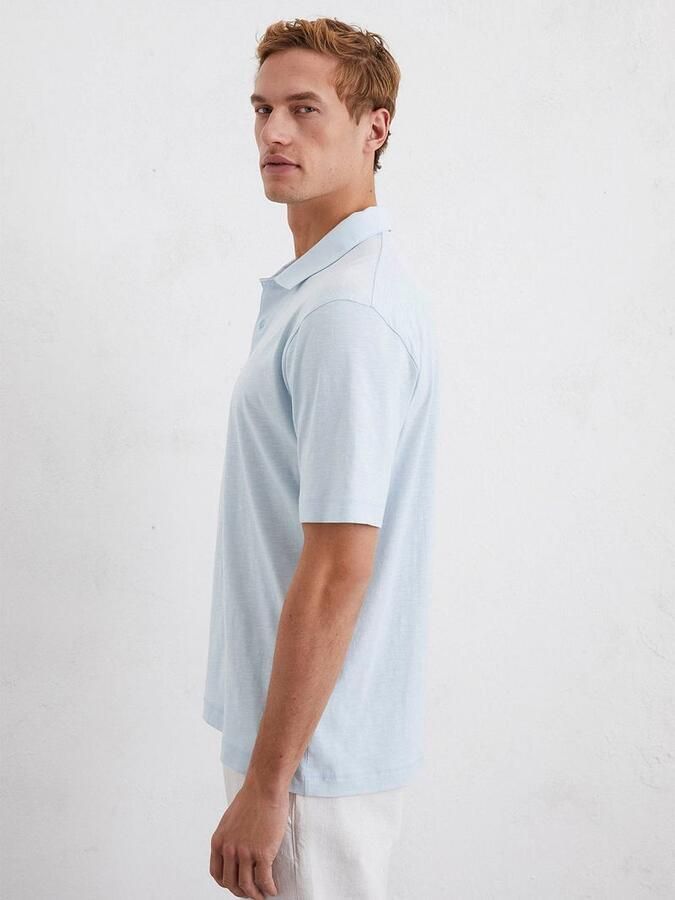 Marc O'Polo T-shirt Poloshirt Slubs Starlight Blauw - Foto 3