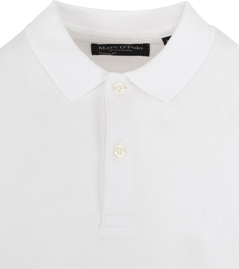 Marc O'Polo Short sleeve polo shirt in piqué fabric Wit Heren - Foto 2