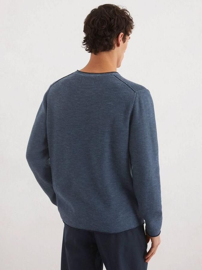 Marc O'Polo Pullover Crewneck Cotton Linen Dark Blue - Foto 4