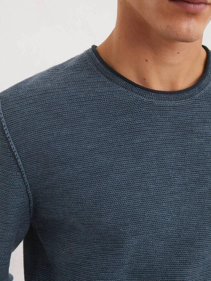 Marc O'Polo Pullover Crewneck Cotton Linen Dark Blue - Foto 5