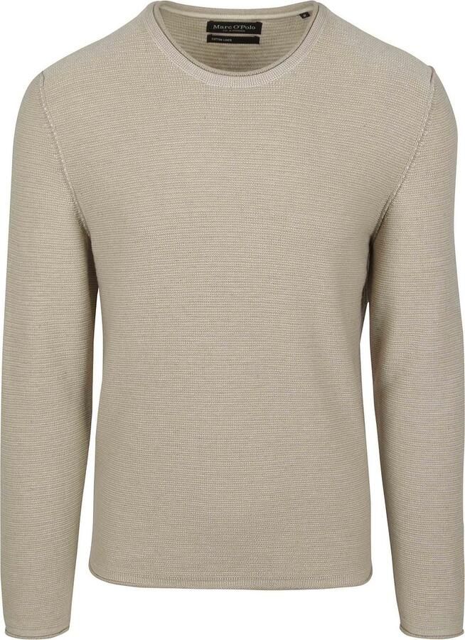 Marc O'Polo Pullover Crewneck Cotton Linen Gray Silk