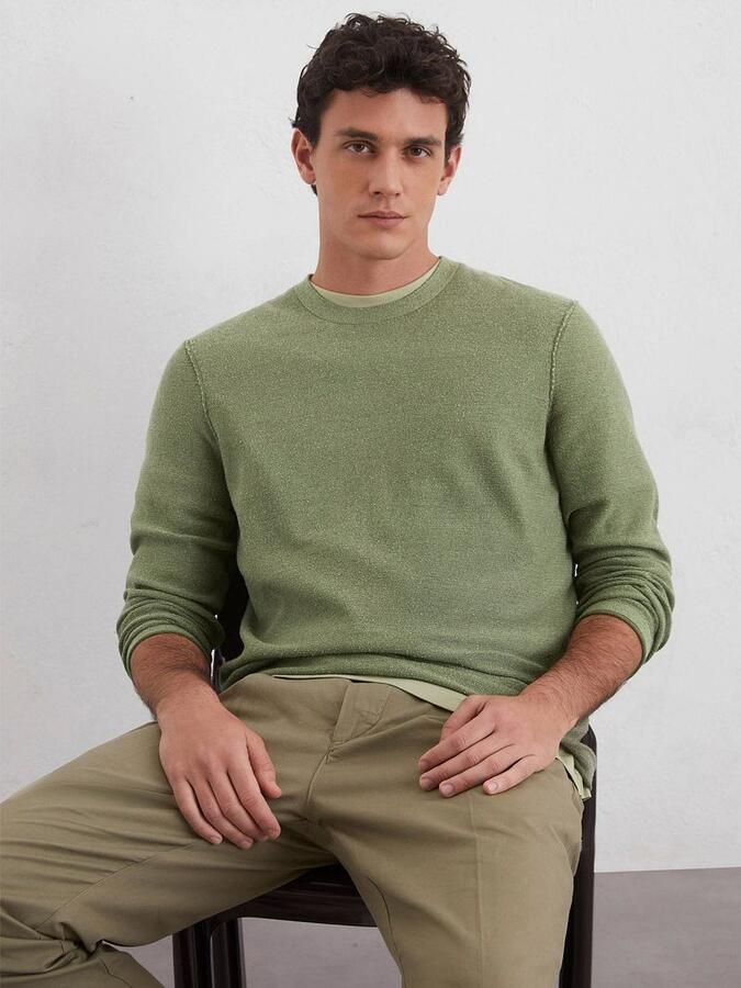 Marc O'Polo Regular fit gebreide pullover van een mix van katoen viscose en linnen