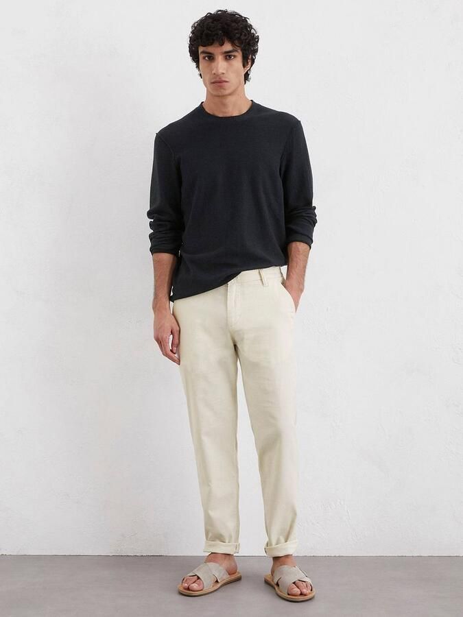 Marc O'Polo Regular fit gebreide pullover van een mix van katoen viscose en linnen - Foto 3