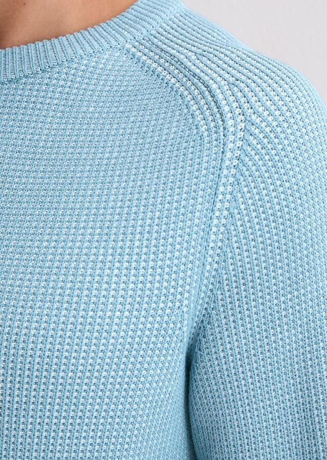 Marc O'Polo Pullover Structured Bi-Colour Blauw - Foto 3