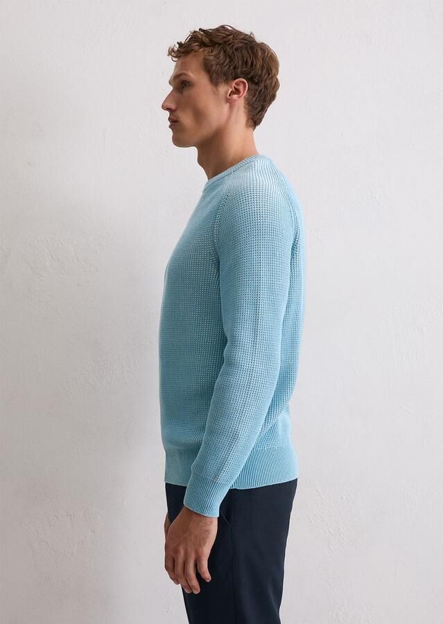 Marc O'Polo Pullover Structured Bi-Colour Blauw - Foto 4