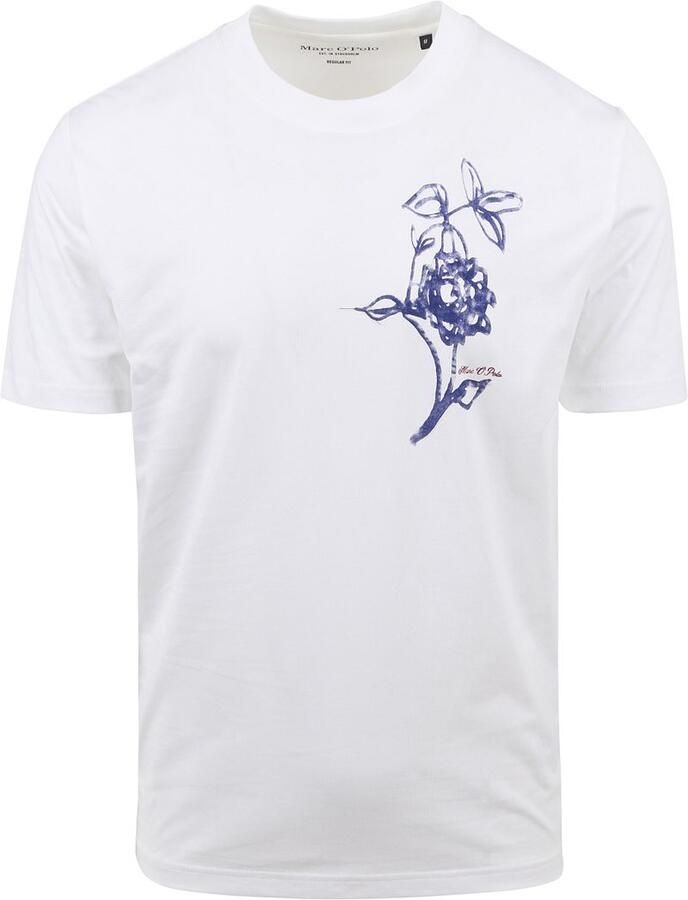 Marc O'Polo Marc &O&amp;amp;amp;amp;#39;Polo; T-Shirt Bloem Wit Heren