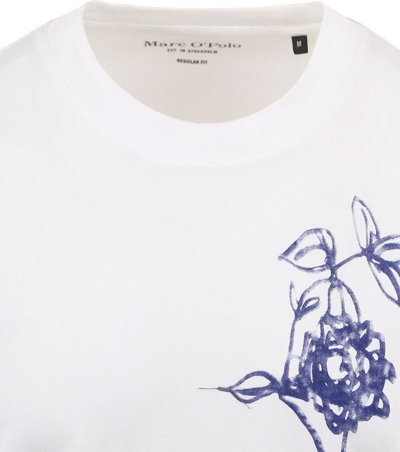 Marc O'Polo Marc &O&amp;amp;amp;amp;#39;Polo; T-Shirt Bloem Wit Heren - Foto 3