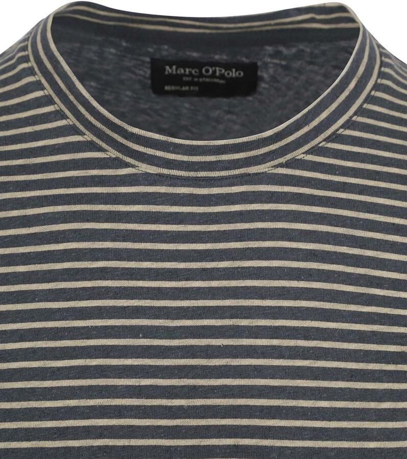 Marc O'Polo T-Shirt Linnen Streep Blauw - Foto 2