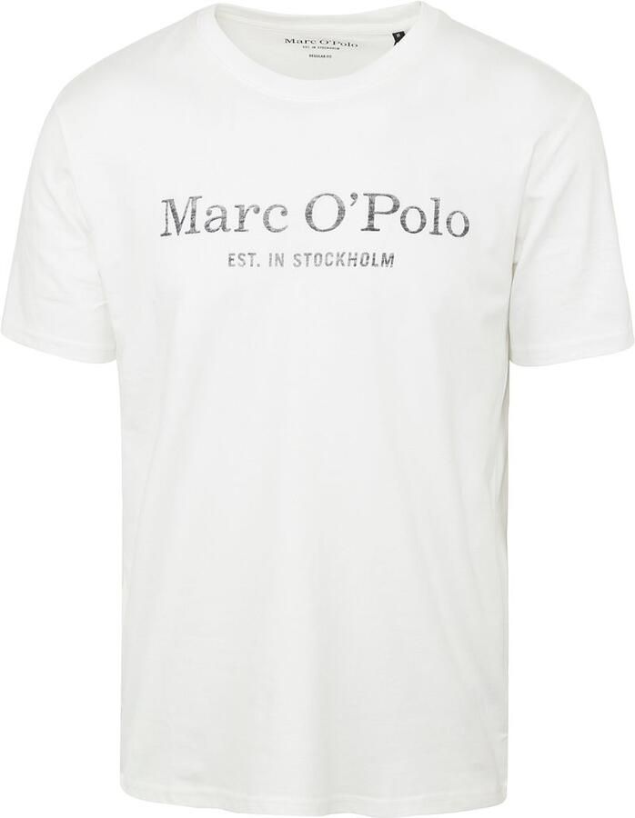 Marc O'Polo T-shirt met statement- en labelprint - Foto 5