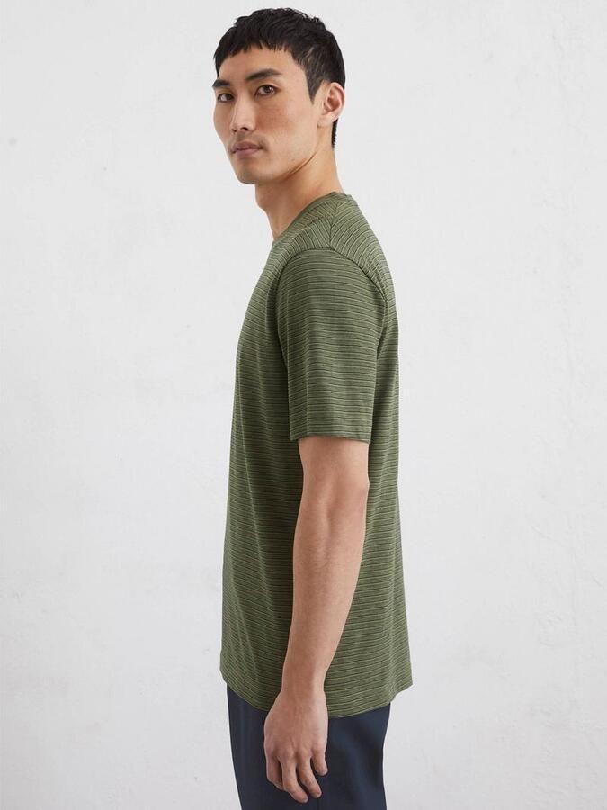 Marc O'Polo T-shirt Slub Stripes Dark Green - Foto 4
