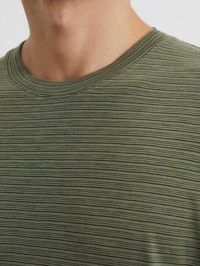 Marc O'Polo T-shirt Slub Stripes Dark Green - Foto 5
