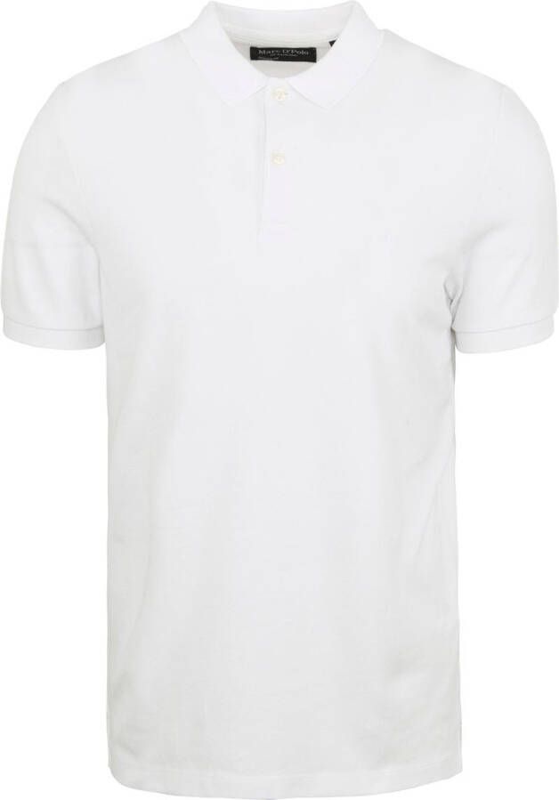 Marc O'Polo Short sleeve polo shirt in piqué fabric Wit Heren