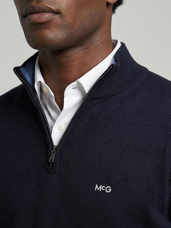 McGregor Half-Zip Trui Cotton Cashmere Navy - Foto 2