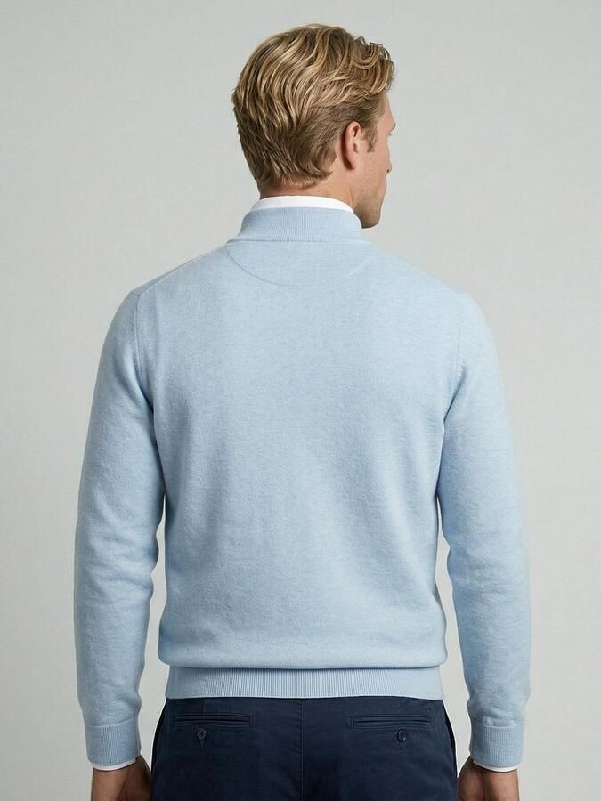 McGregor Half-Zip Trui Cotton Cashmere Powder Blauw - Foto 3