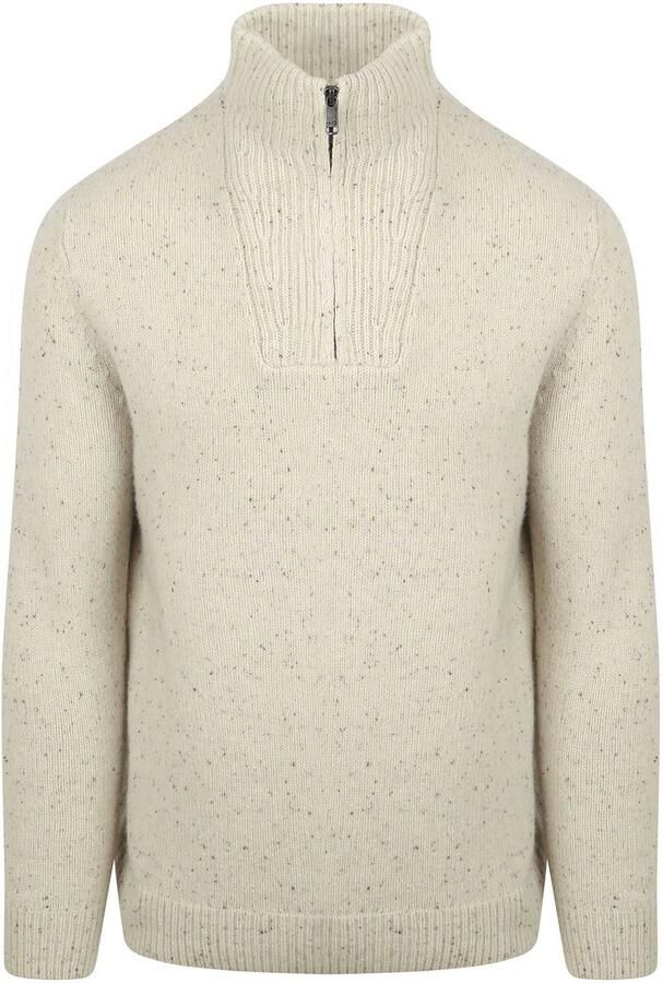 McGregor Half Zip Trui Lamswol Blend Ecru