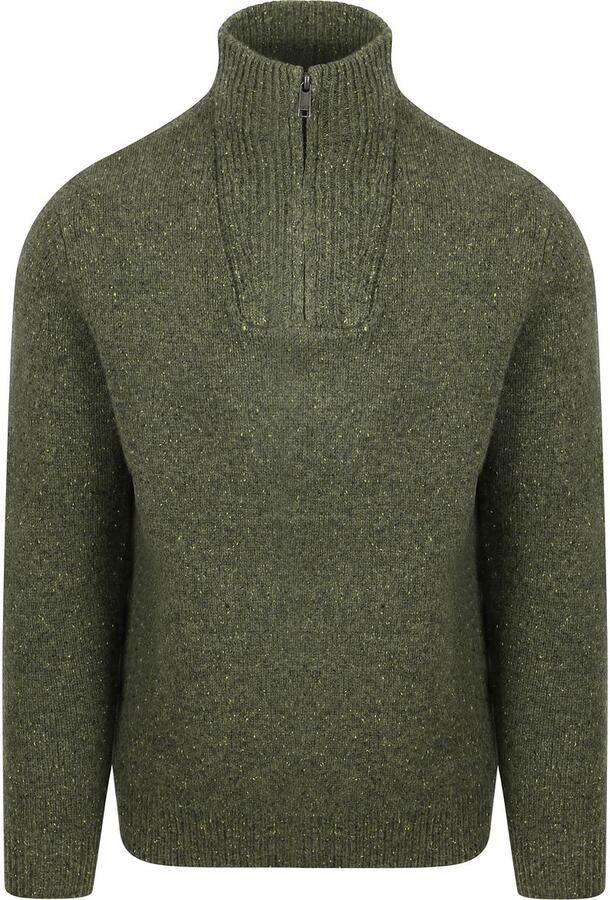 McGregor Half Zip Trui Lamswol Blend Olive