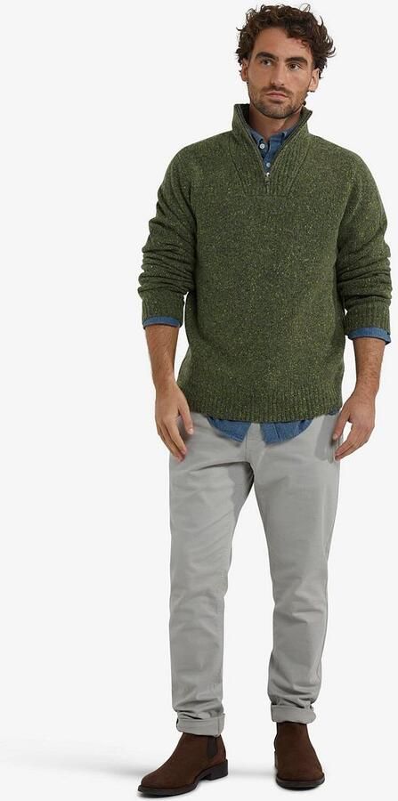 McGregor Half Zip Trui Lamswol Blend Olive - Foto 4