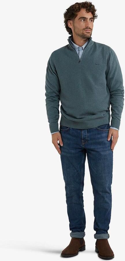 McGregor Half Zip Trui Merino Blend Structure Groen - Foto 5