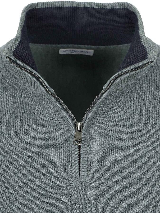 McGregor Half Zip Trui Merino Blend Structure Groen - Foto 2