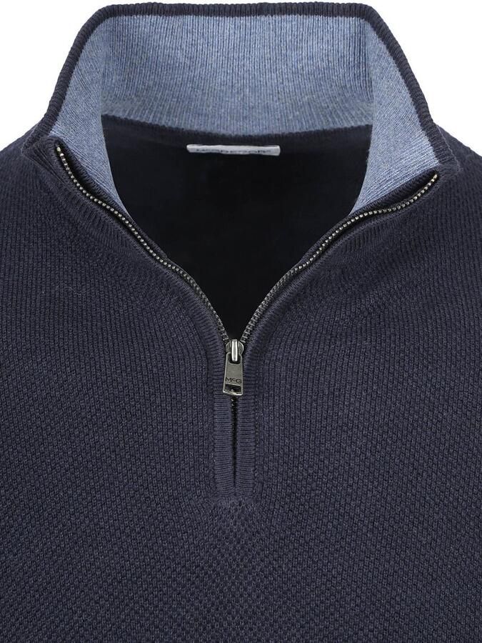 McGregor Half Zip Trui Merino Blend Structure Navy - Foto 3