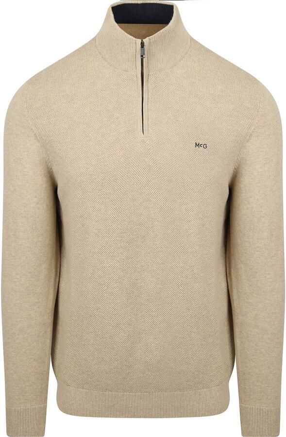 McGregor Half Zip Trui Merino Blend Structure Sand