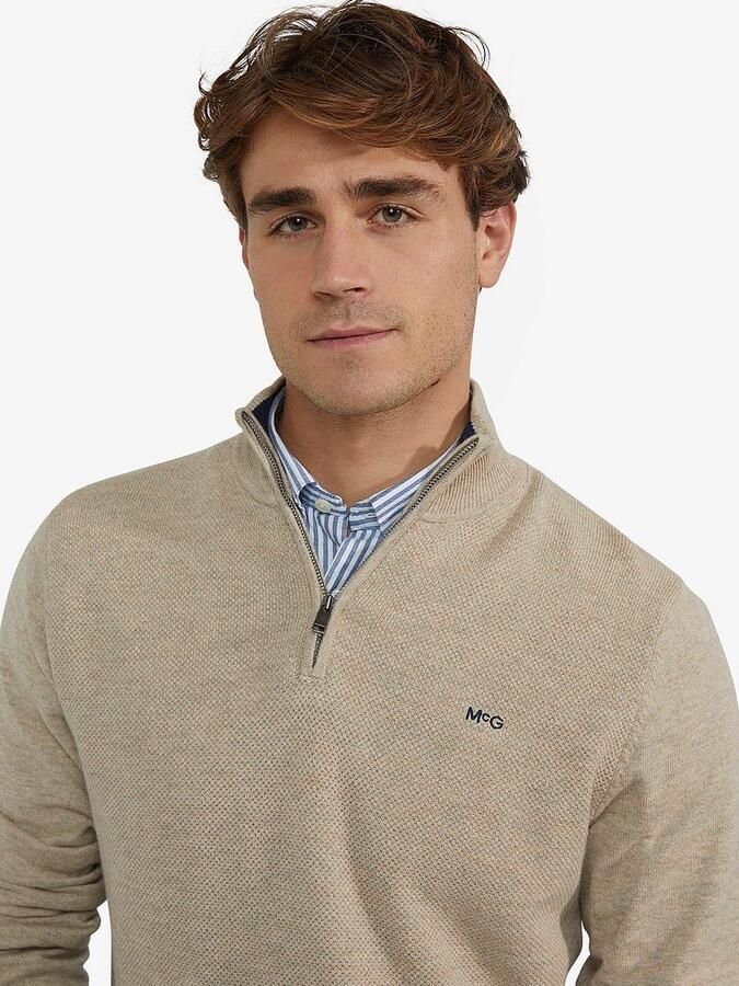 McGregor Half Zip Trui Merino Blend Structure Sand - Foto 2