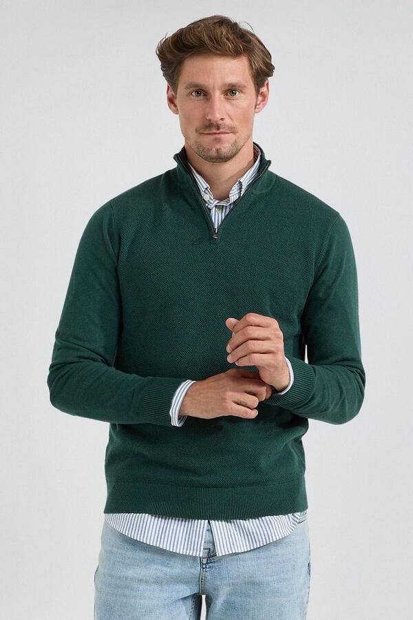 McGregor Half Zip Trui Merinowol Blend Pine Groen - Foto 2