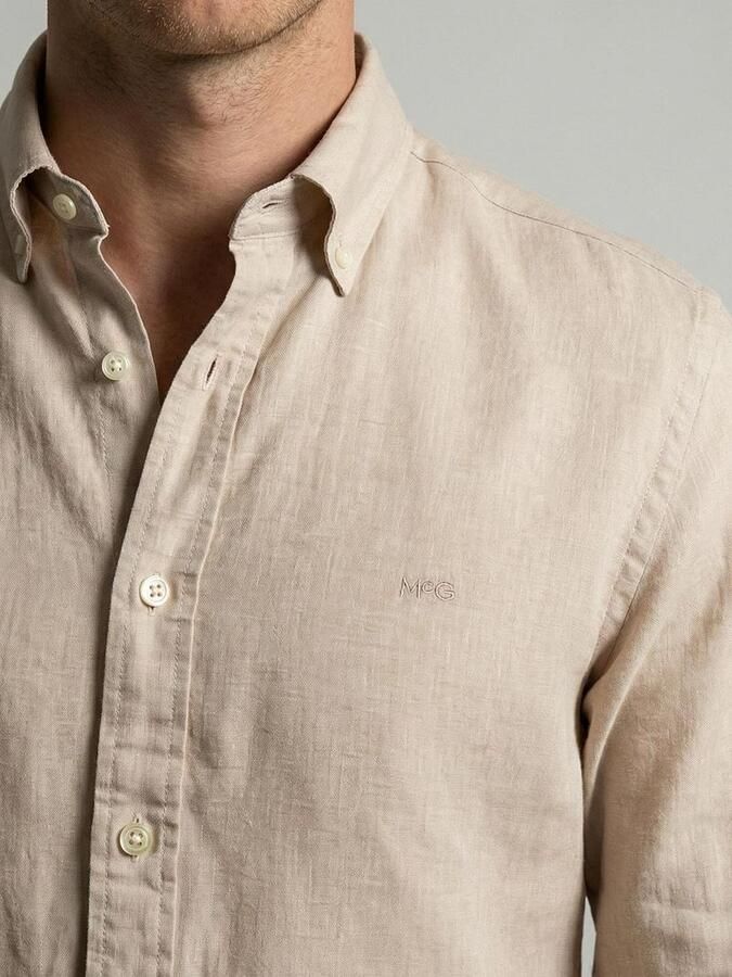 McGregor Overhemd Cotton Linen Ecru - Foto 2