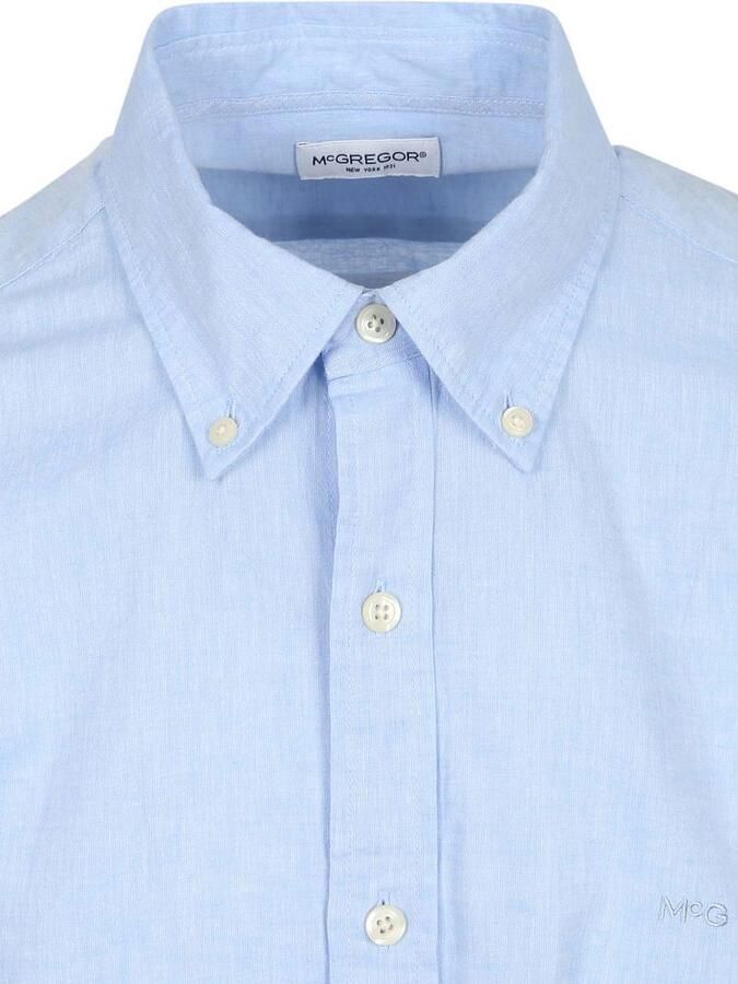 McGregor Overhemd Cotton Linen Lichtblauw - Foto 4
