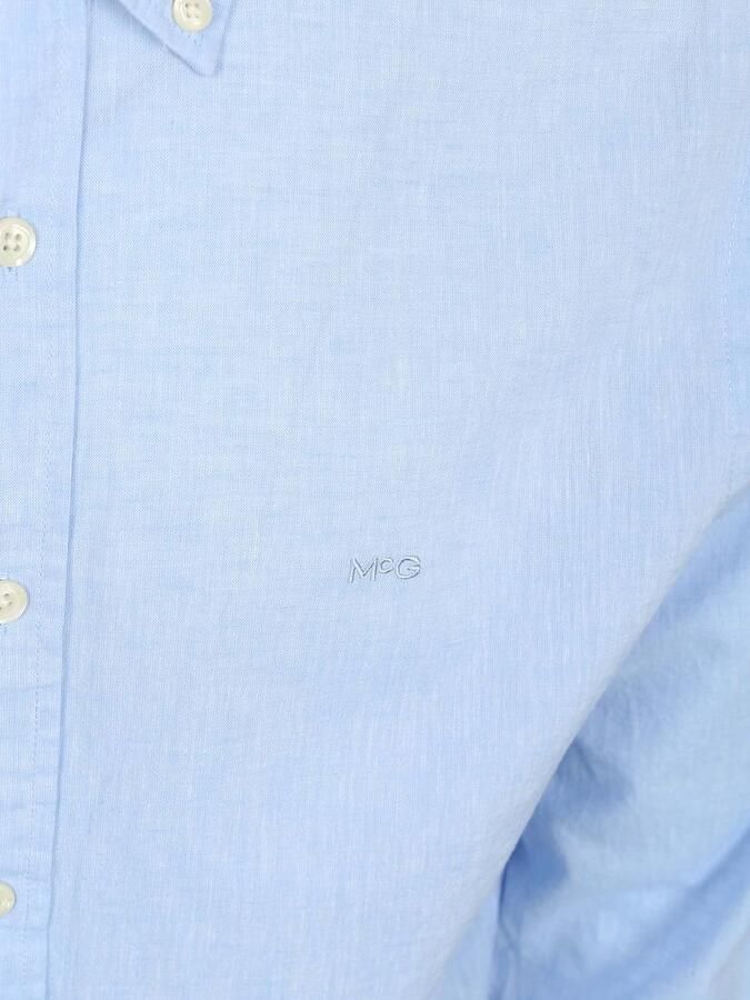 McGregor Overhemd Cotton Linen Lichtblauw - Foto 5